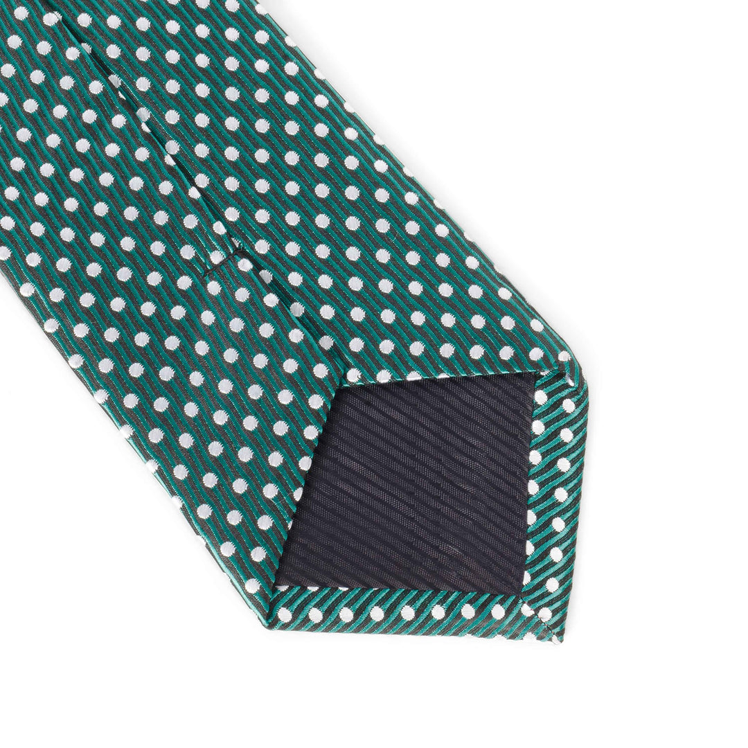 Men's Premium Polka Dots Pattern Dark Green Tie