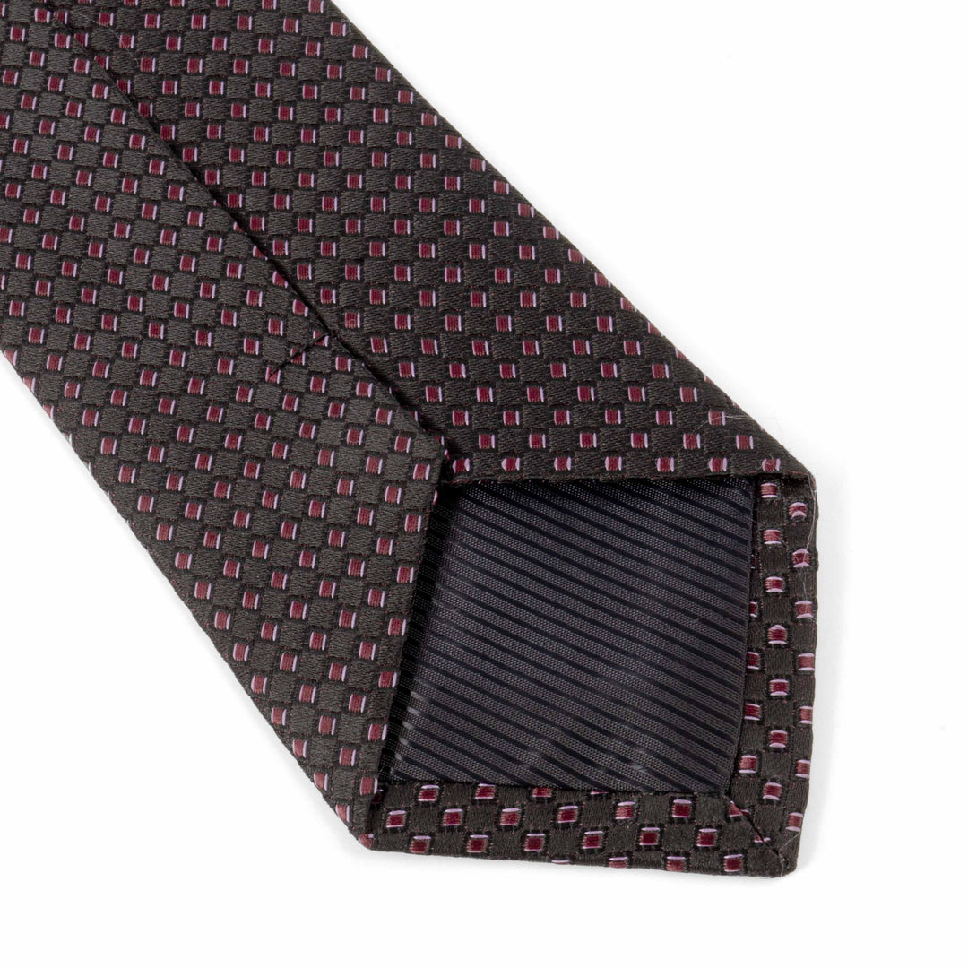 Men's Premium Geomatric Pattern Dark Maroon Tie