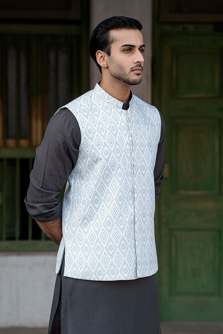 Affan Premium Heather Grey Waistcoat