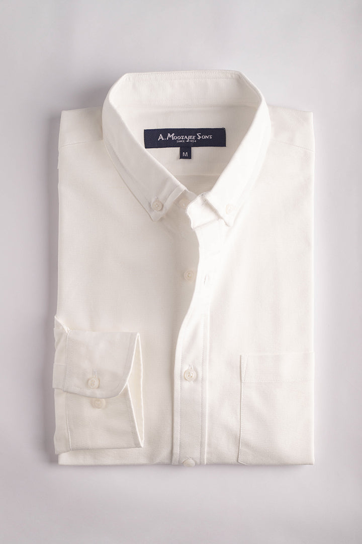 White Premium Oxford Button Down Shirt