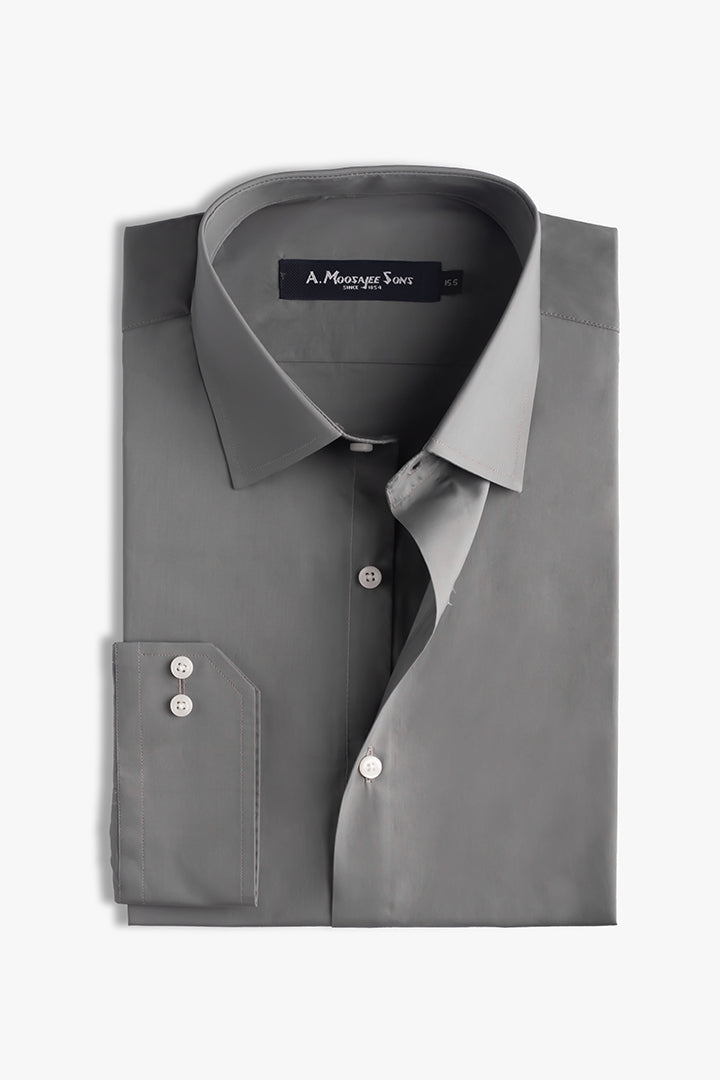 Grey Premium Solid Cotton Shirt