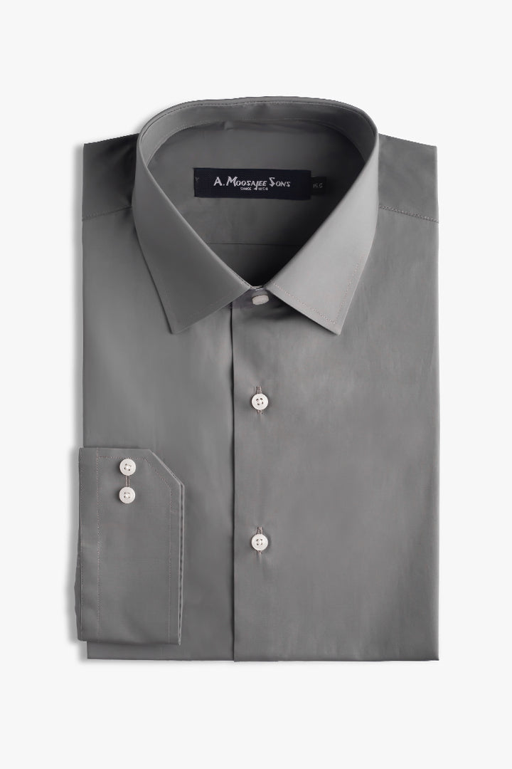 Grey Premium Solid Cotton Shirt