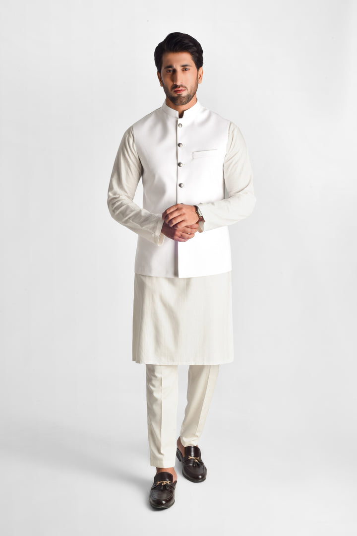 Shahir White Waistcoat