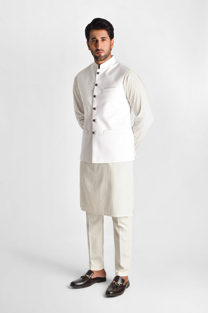 Shahir White Waistcoat