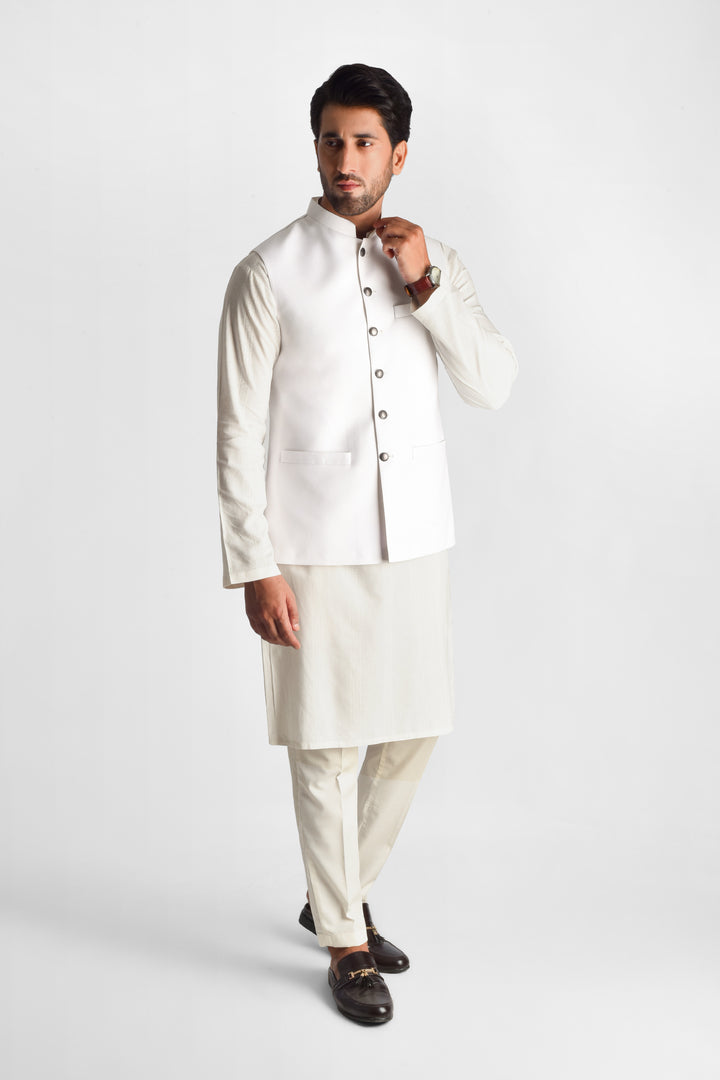 Shahir White Waistcoat