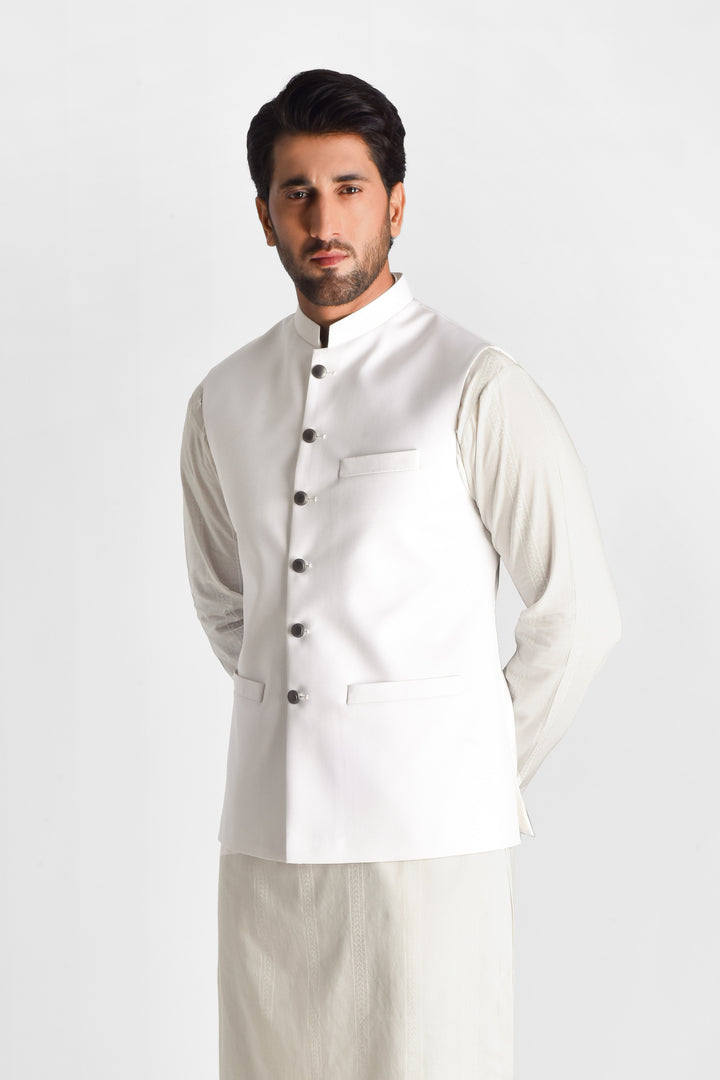 Shahir White Waistcoat