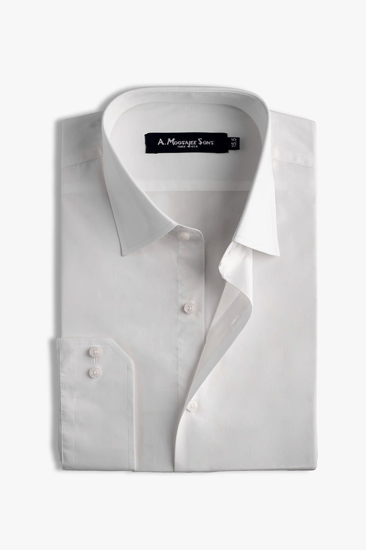 White Premium Solid Cotton Shirt