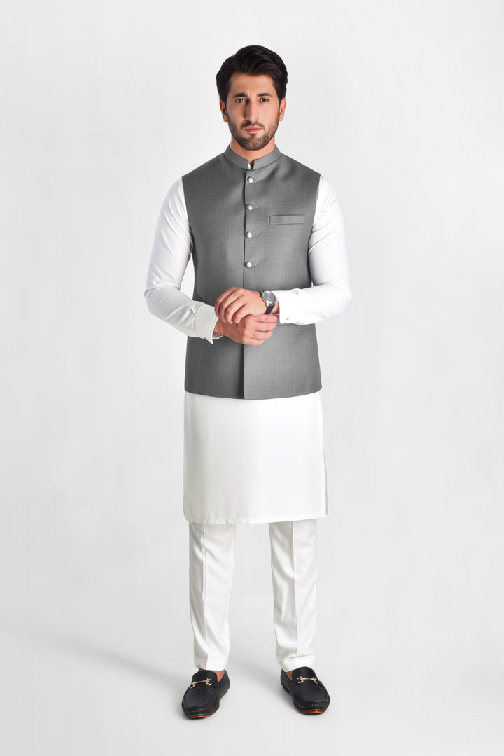 Shahir Grey Waistcoat