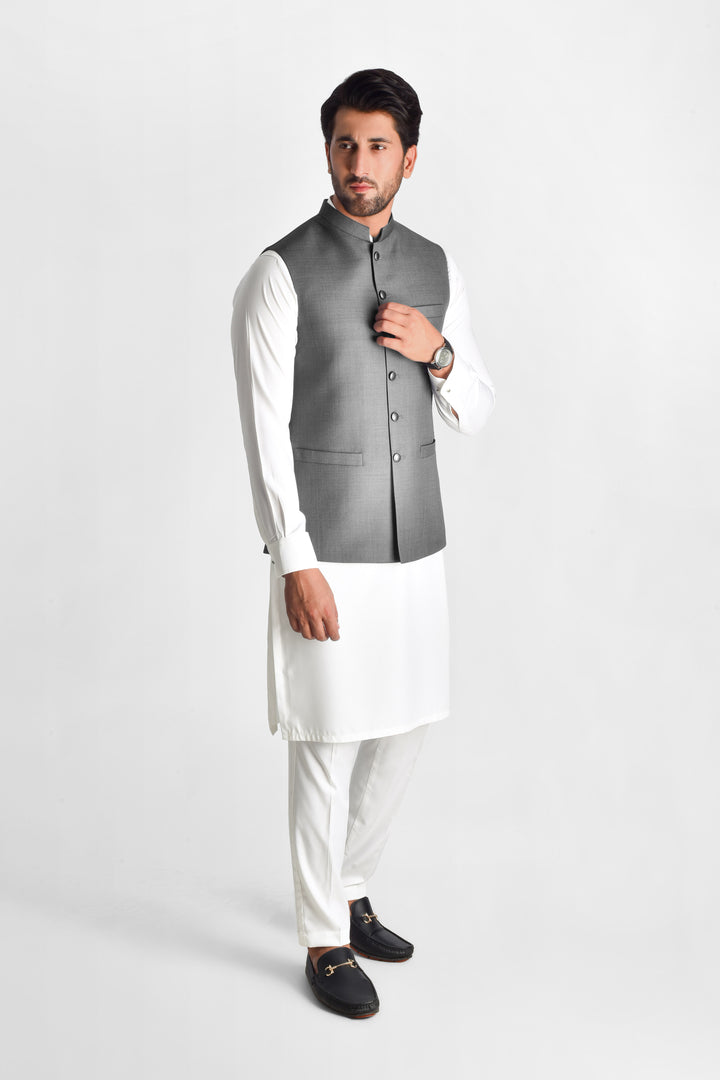 Shahir Grey Waistcoat