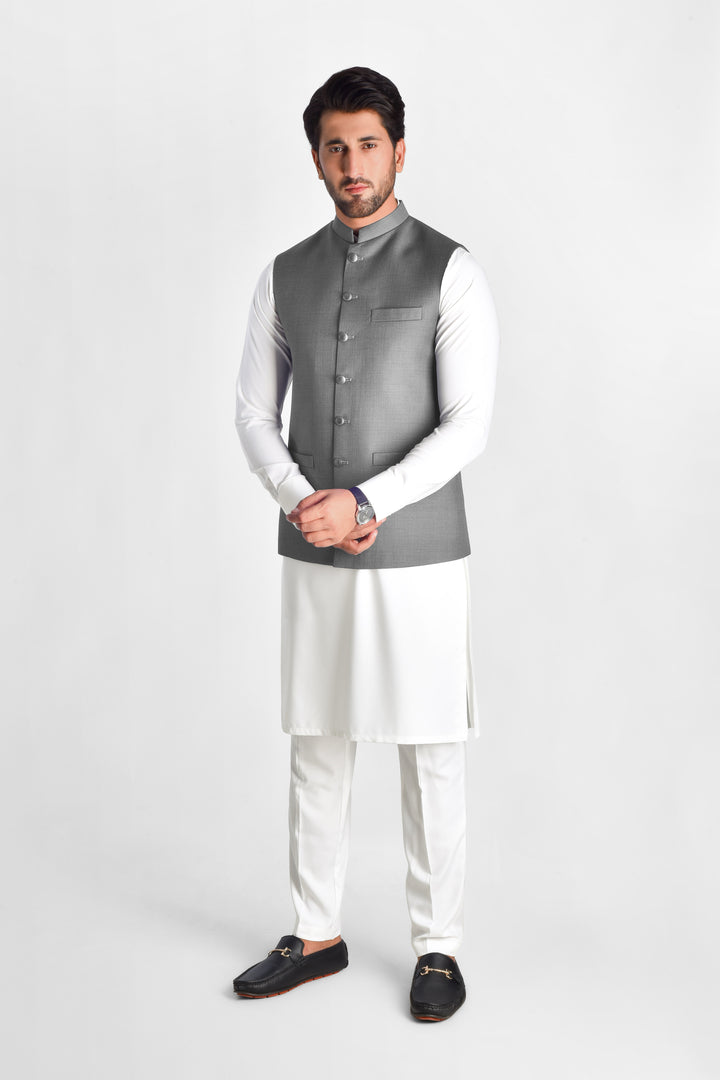 Shahir Grey Waistcoat