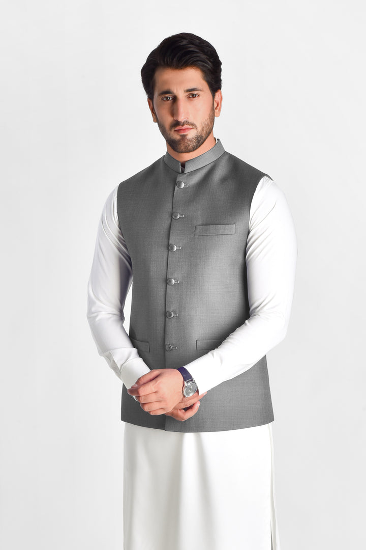 Shahir Grey Waistcoat