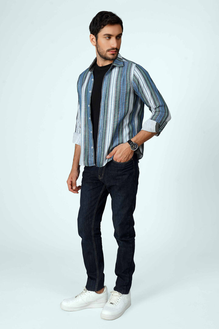 Blue Stripe Casual Shirt