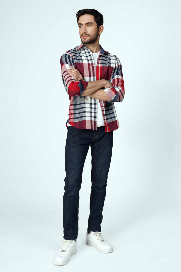 Red Plaid Casual Shirt