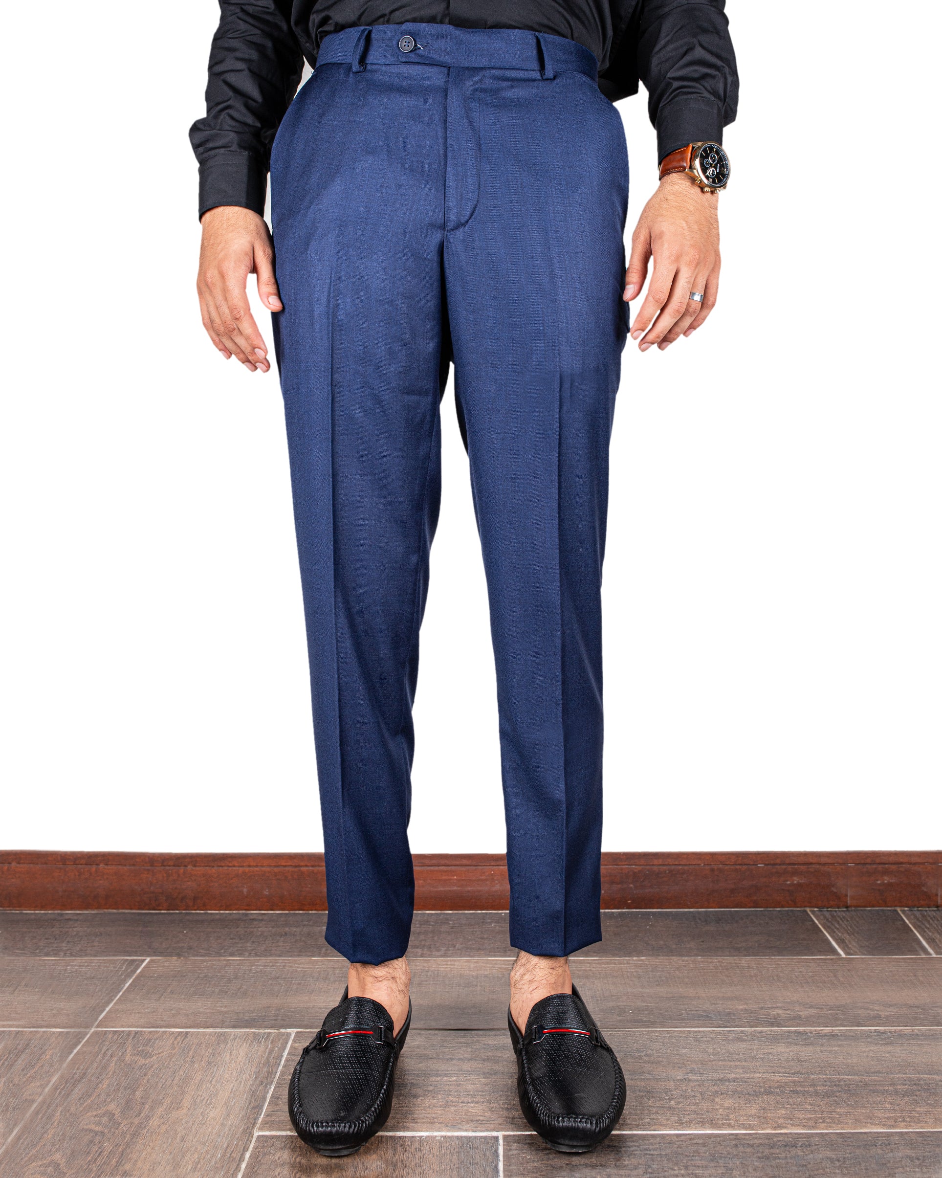 Buy Cliths Navy Blue Formal Pants for Men Slim Fit/Flat Front Fromal  Trousers for Men Cotton at Amazon.in