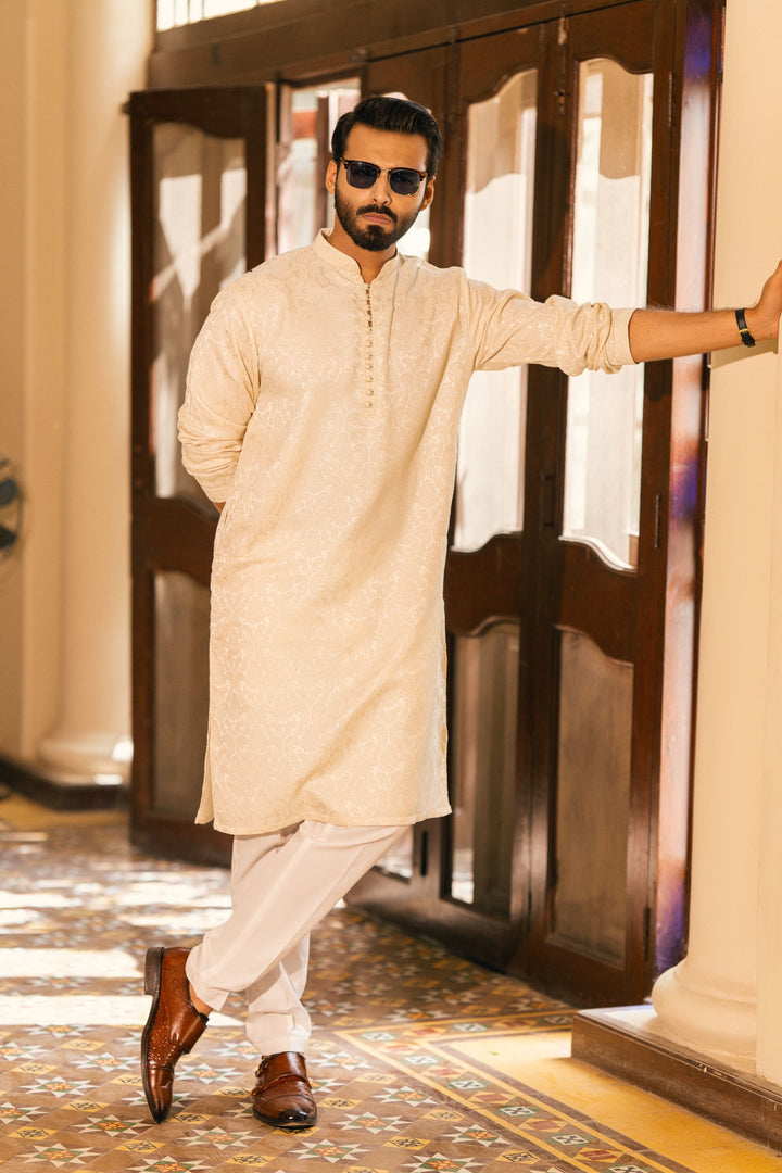 Karandi Cream Kurta