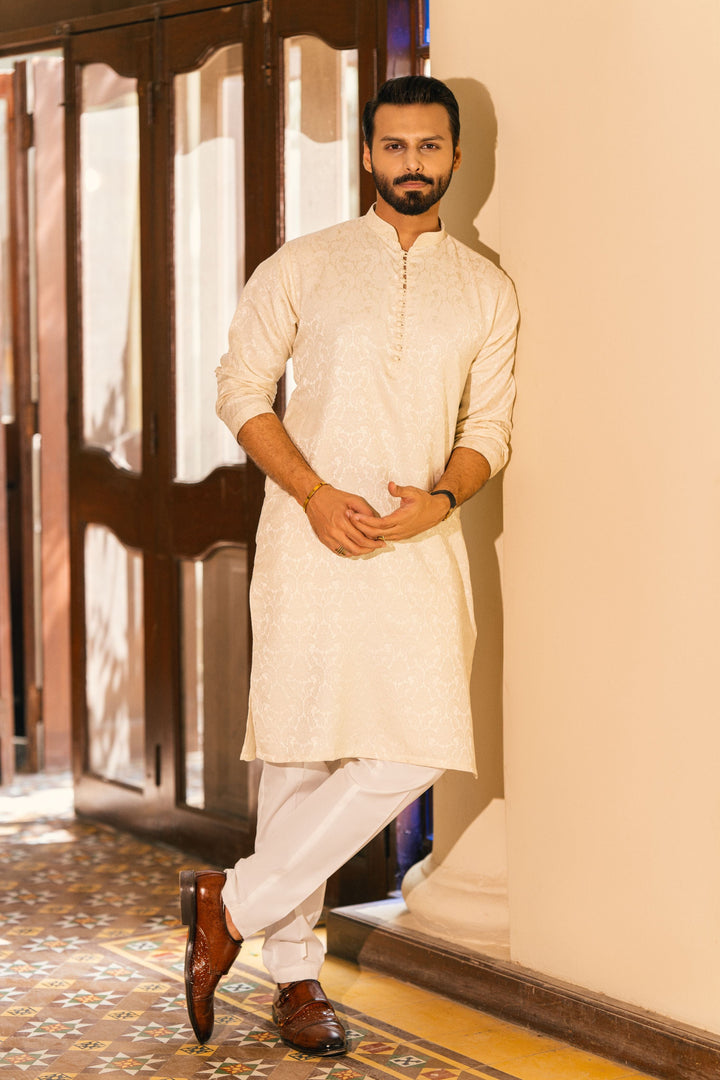 Karandi Cream Kurta