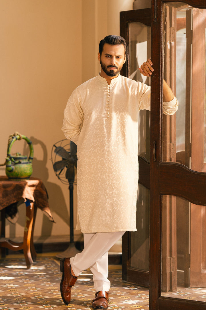 Karandi Cream Kurta